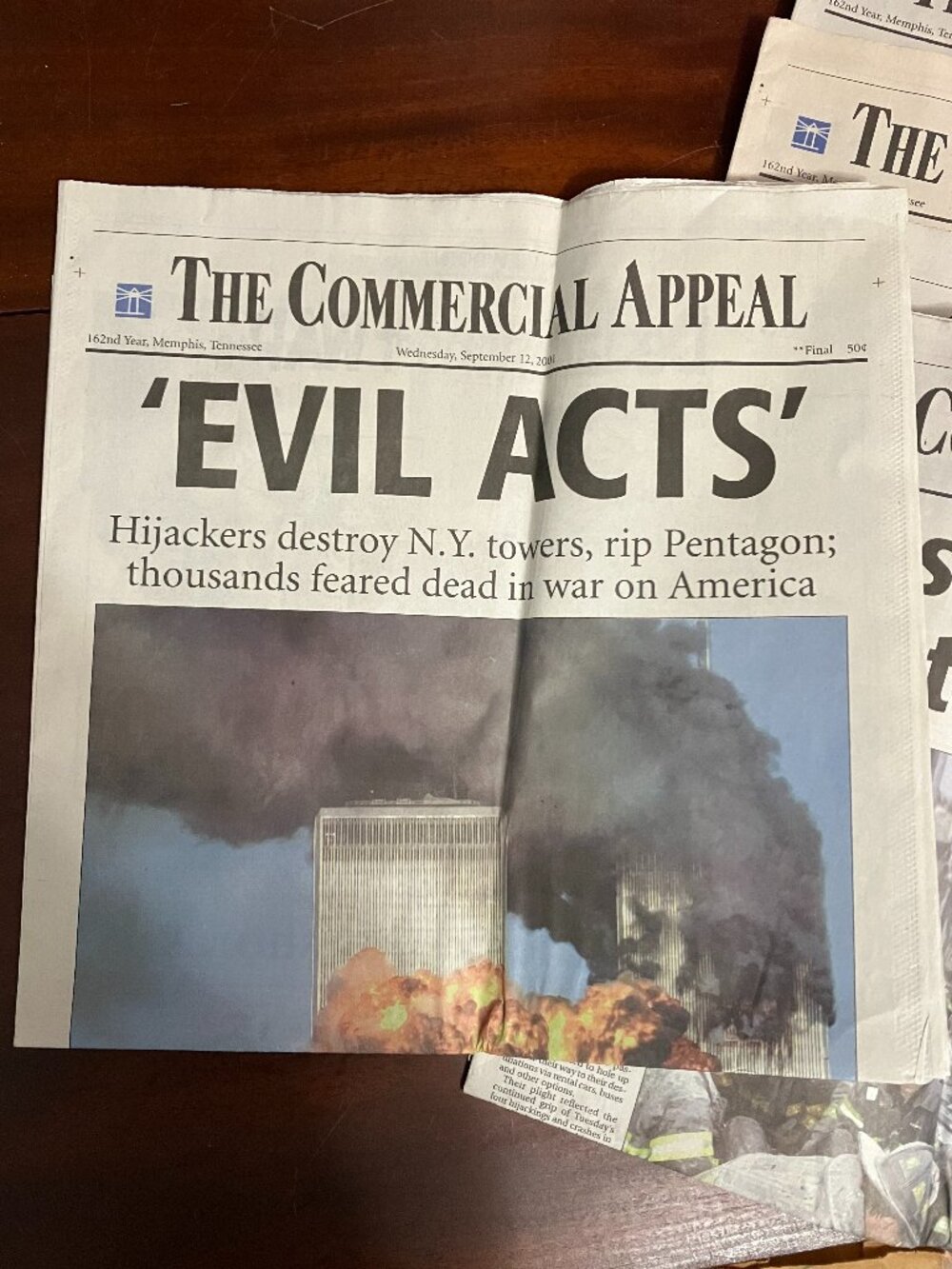 Lot of 9/11 The Commercial Appeal Memphis Newspapers 9/12-16 scrapbook craft